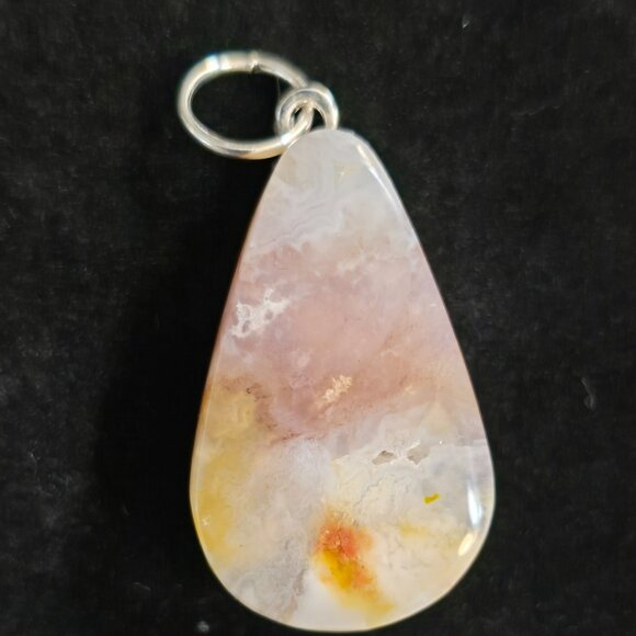 Handmade Small Freeform cab pendant from plume agate - Picture 1 of 4